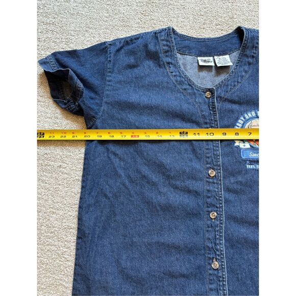 Vintage Disney Catalog Lady and the Tramp Embroidered Chambray Button Up - Picture 5 of 9